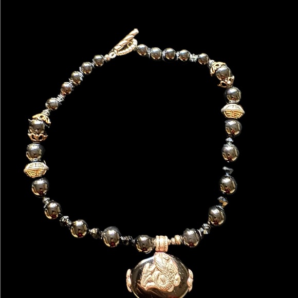 Women’s Necklace -Black Onyx/Sterling Silver Pendant & Beads -Substantial Choker - Picture 5 of 10